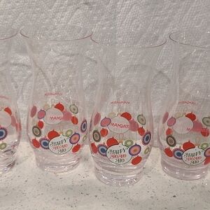 Mandarin Set Of 4 Matching Christmas Glasses, NEW Never Used